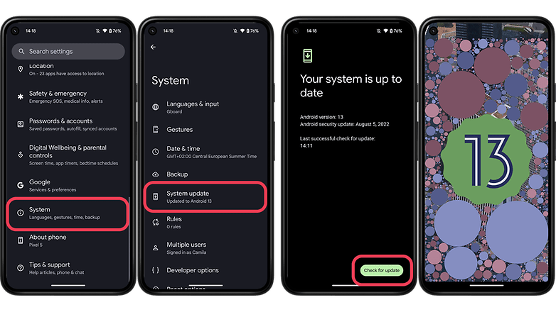 How to install Android 13 on a Pixel phone Screenshots showing on how to install Android 13 on a Pixel 5