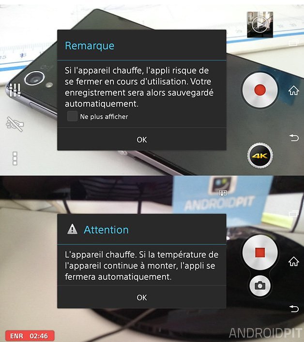 sony xperia z3 video 4k chauffe