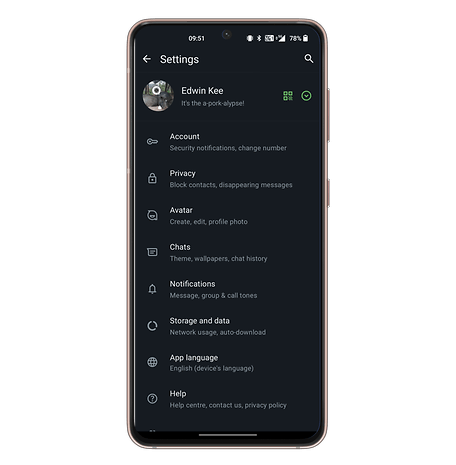 Enable HD quality photos in WhatsApp.
