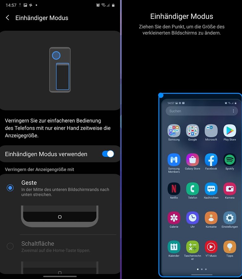 samsung galaxy s20 plus oneui one hand