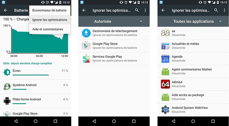 android m ignorer optimisations batterie images 01