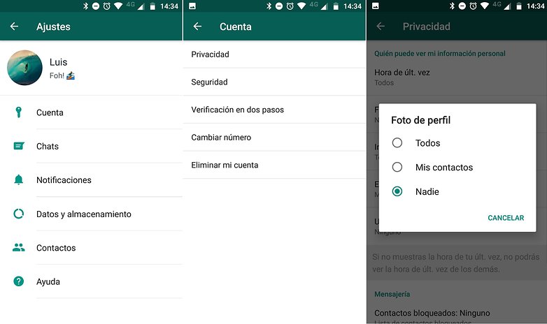 AndroidPIT ocultar foto perfil whatsapp