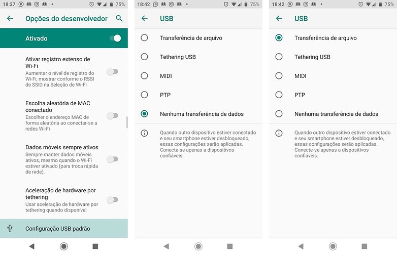 Opções do desenvolvedor Opções do desenvolvedor