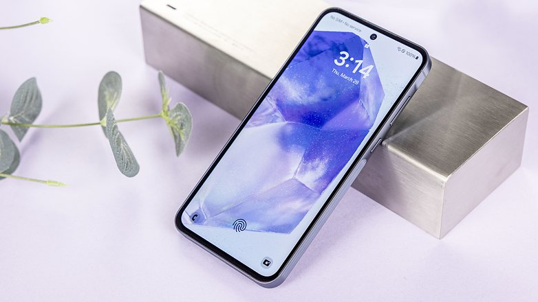 Samsung Galaxy A55 showing the bigger 6.6-inch display Samsung Galaxy A55 showing the bigger 6.6-inch display