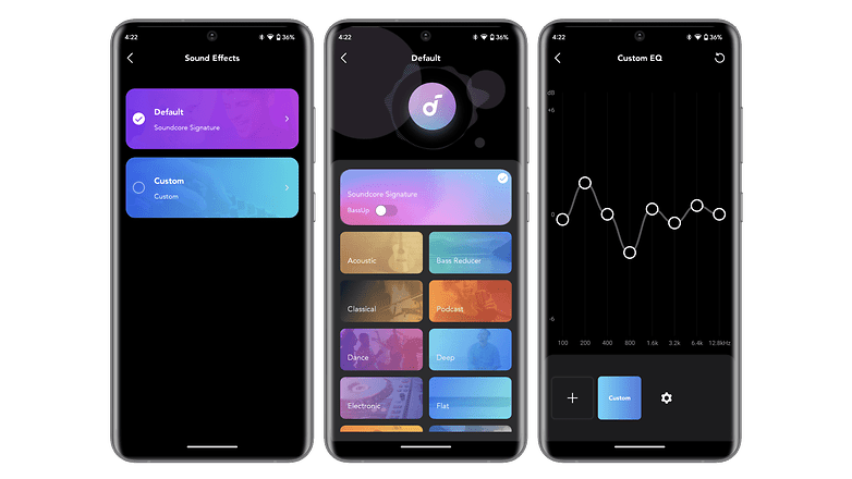 L'application Soundcore propose beaucoup de préréglages dans son égaliseur Soundcore Space Q45 test complet