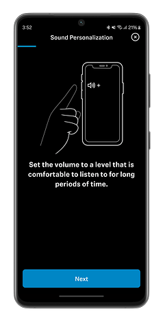 Capture d'écran de l'application Smart Control du casque sans fil Sennheiser Accentum Plus Wireless