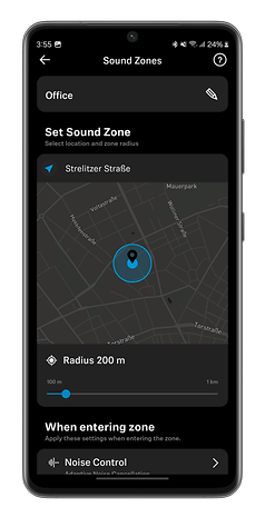 Capture d'écran de l'application Smart Control du casque sans fil Sennheiser Accentum Plus Wireless