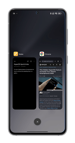 HyperOS screenshots on how to launch an app in a floating window on your Xiaomi smartphone.
