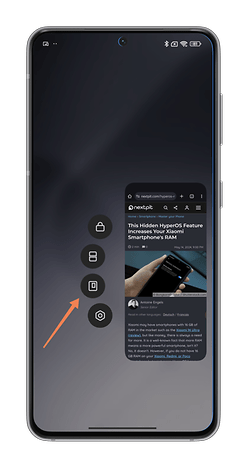 HyperOS screenshots on how to launch an app in a floating window on your Xiaomi smartphone.