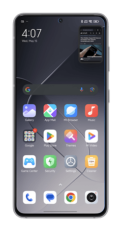 HyperOS screenshots on how to launch an app in a floating window on your Xiaomi smartphone.