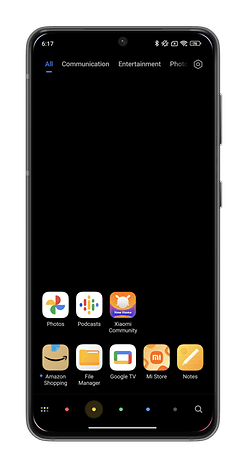 Capture d'écran du tiroir d'applications de HyperOS sur le Xiaomi 14