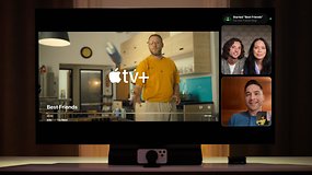 Apple TV with a webcam feature activated with an iPhone