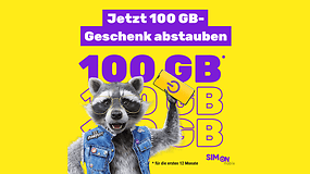 SIMon-Werbung für Tarif mit 100 GB