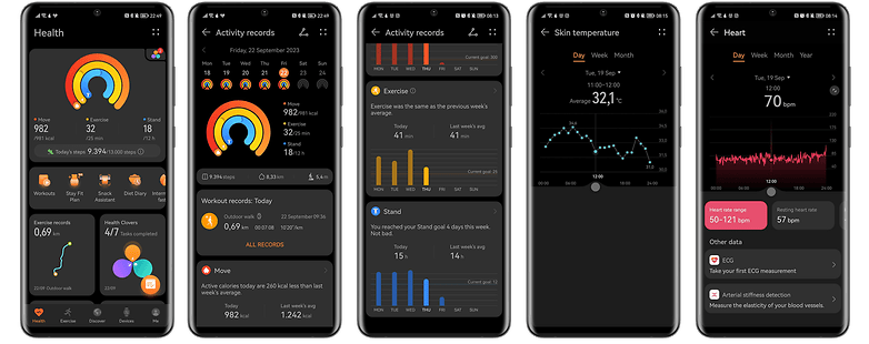 Screenshots der Huawei-Health-App Screenshots der Huawei-Health-App