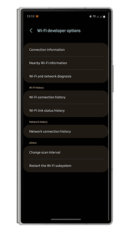 Menu de Wi-Fi secreto do Samsung Galaxy e seus controles