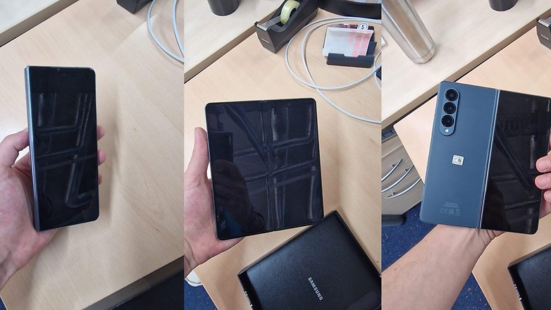 Samsung Galaxy Z Fold 4 on its final form Samsung Galaxy Z Fold 4 foldable blue color